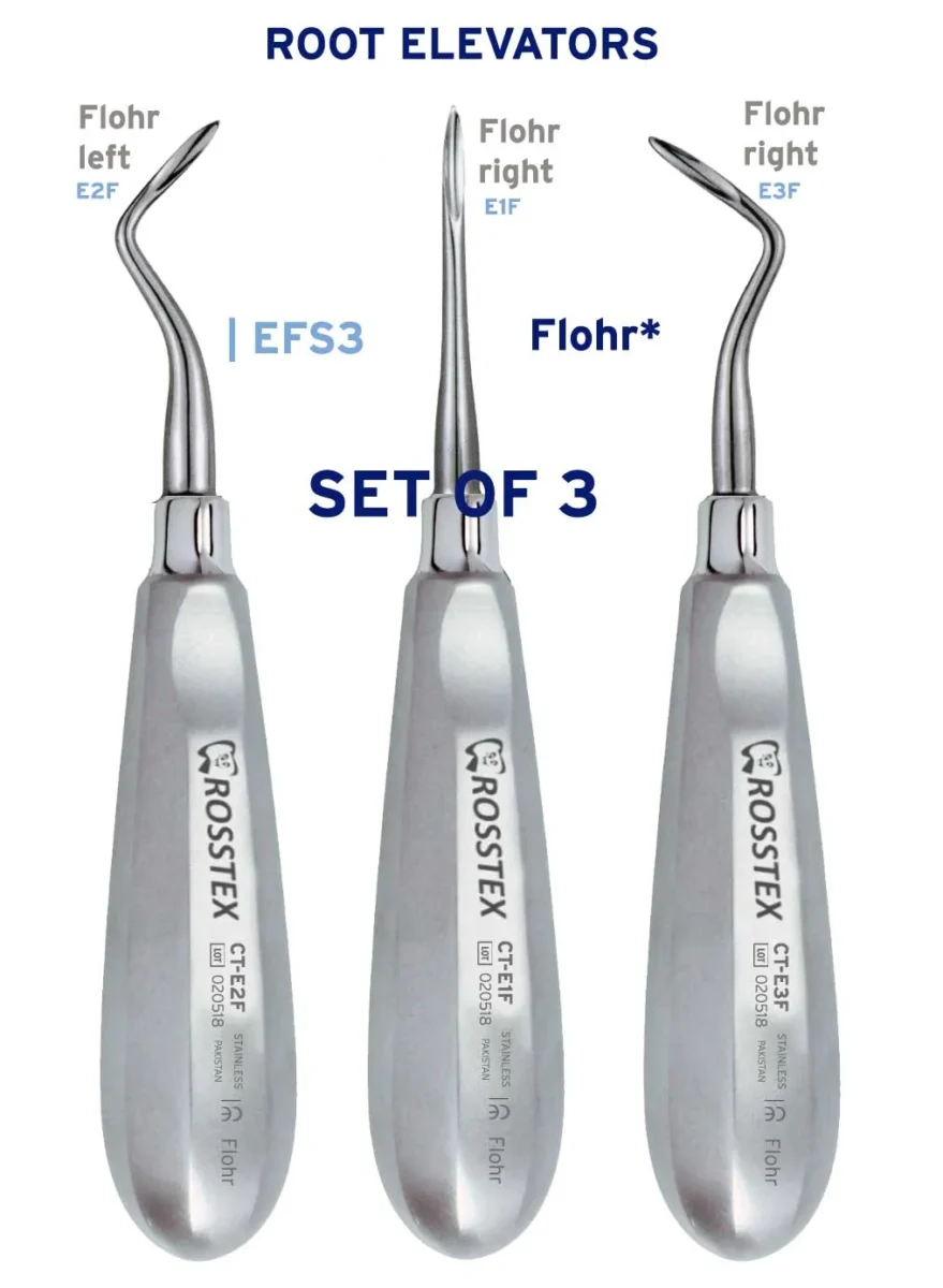 Flohr Root Elevator Set (pack of 3)