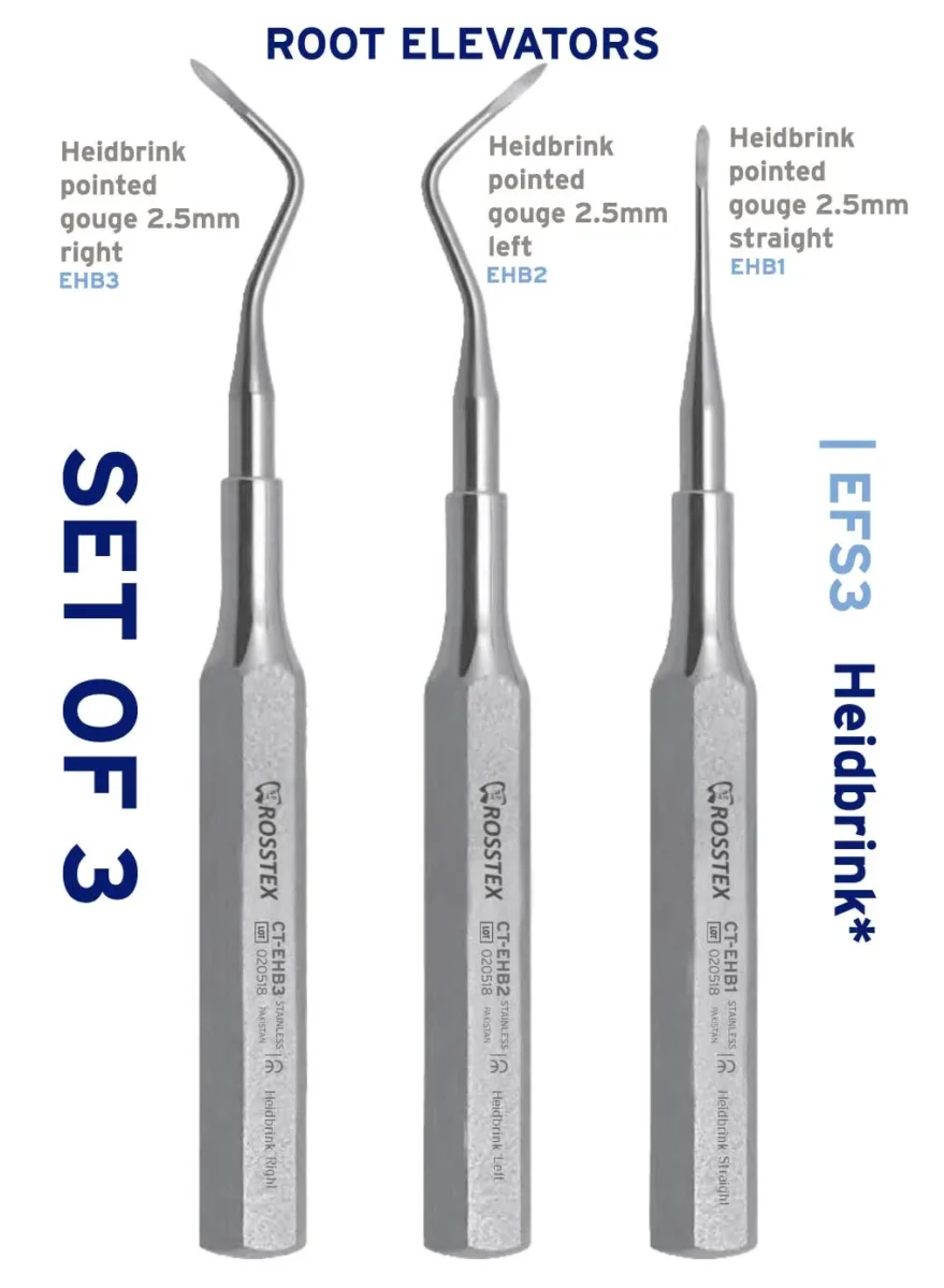 Heidbrink Root Elevator Set (pack of 3)