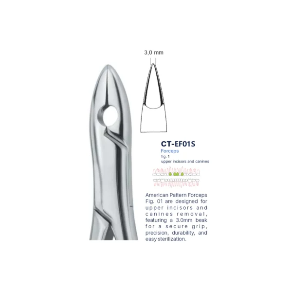 Extraction Forcep fig. 01 with standard handle
