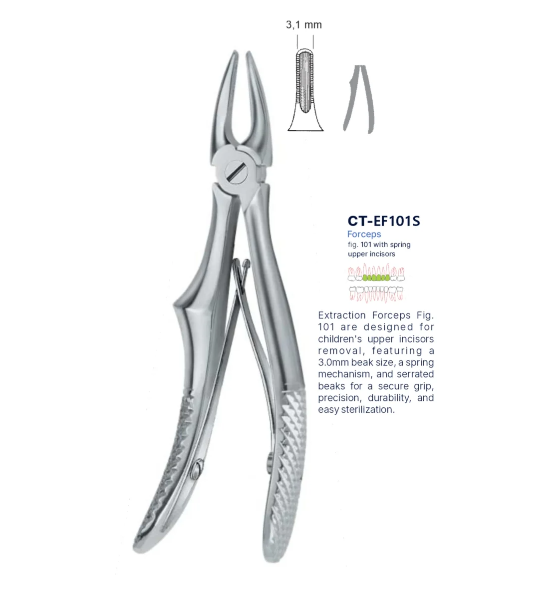 Extraction Forcep fig. 101 with standard handle