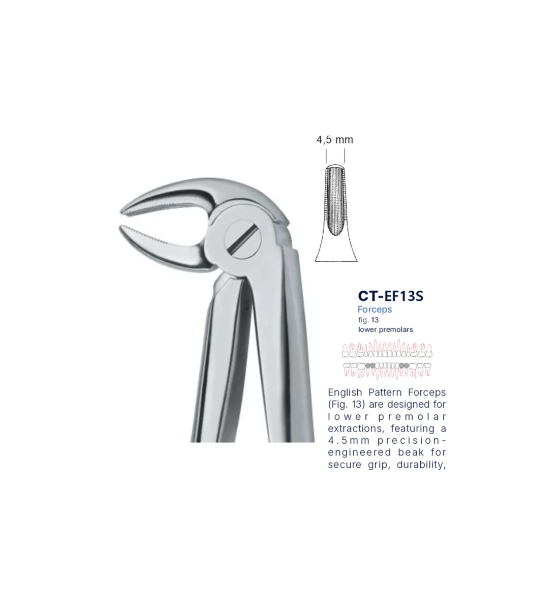 Extraction Forcep fig. 13 with standard handle