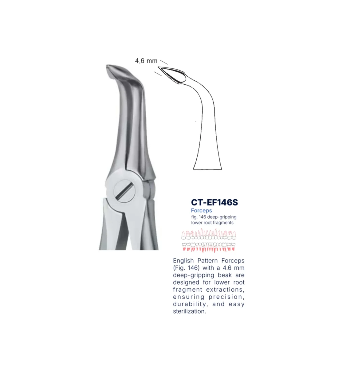 Extraction Forcep fig. 146 with standard handle