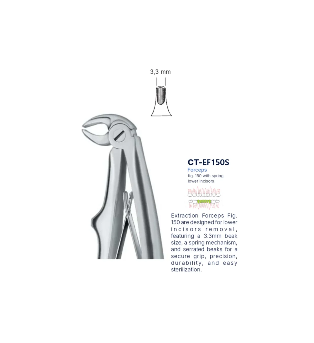 Extraction Forcep fig. 150 with standard handle