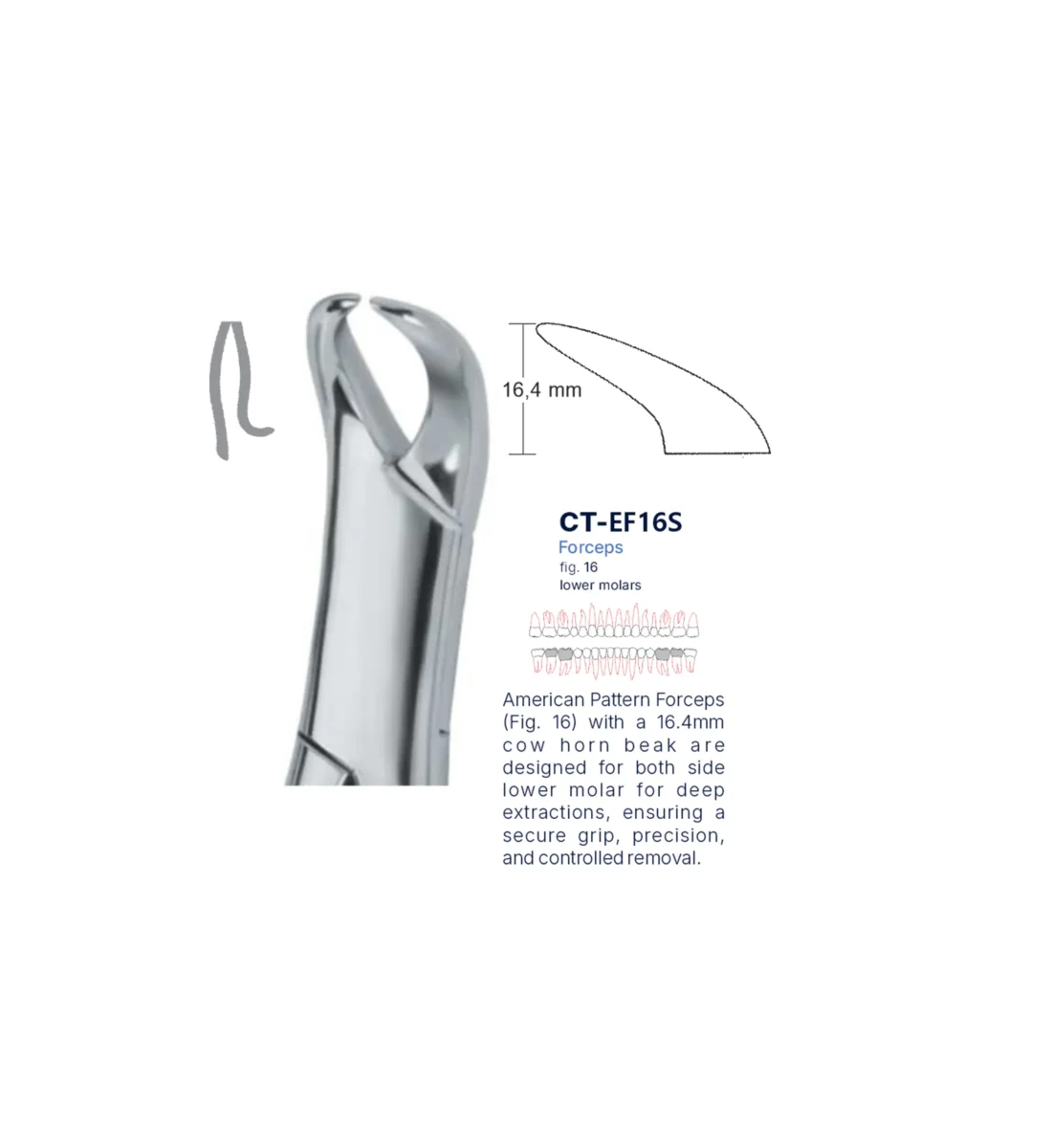 Extraction Forcep fig. 16 with standard handle