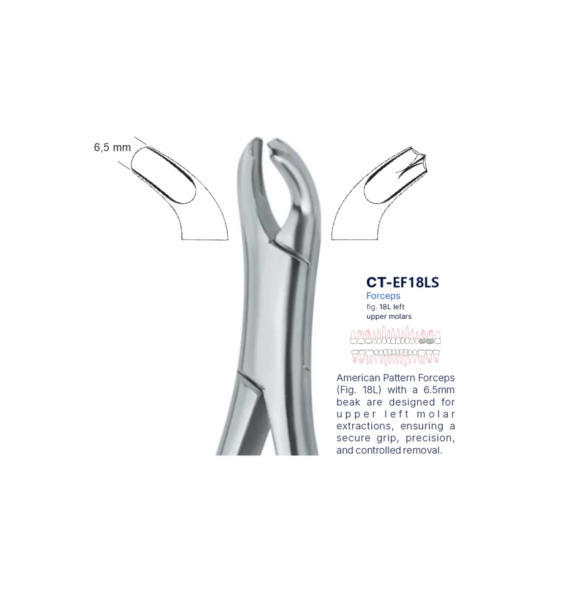 Extraction Forcep fig. 18l with standard handle