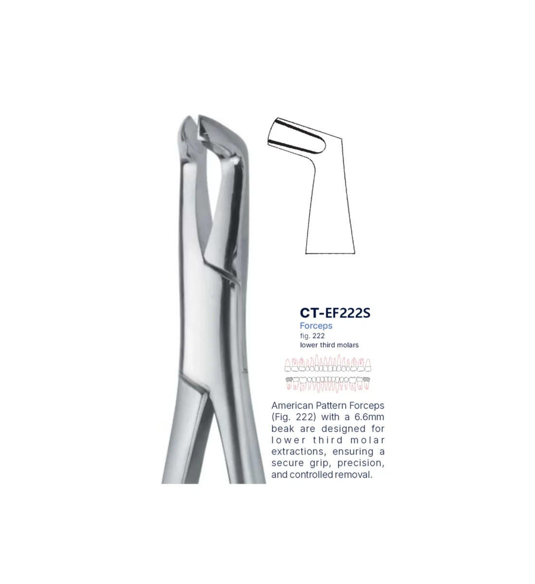 Extraction Forcep fig. 222 with standard handle