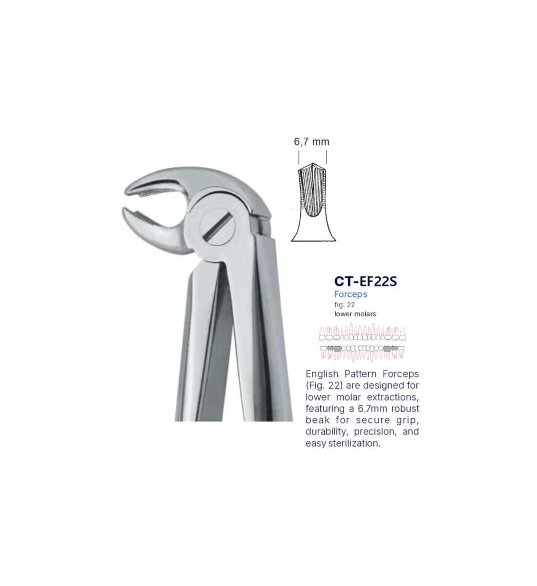 Extraction Forcep fig. 22 with standard handle