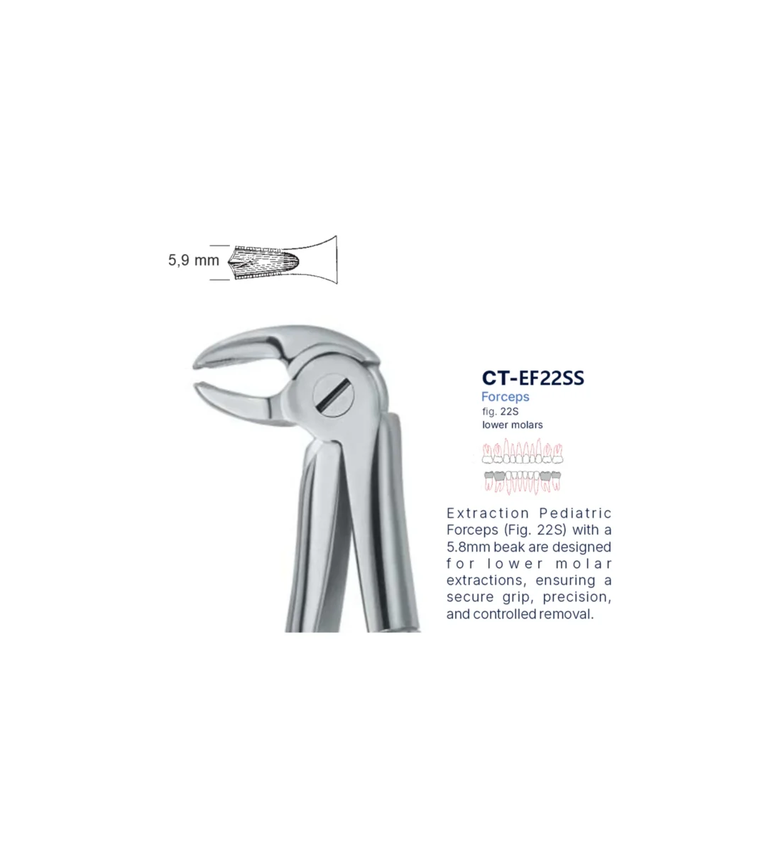 Extraction Forcep fig. 22 with standard handle