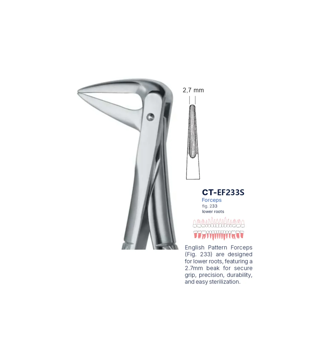 Extraction Forcep fig. 233 with standard handle