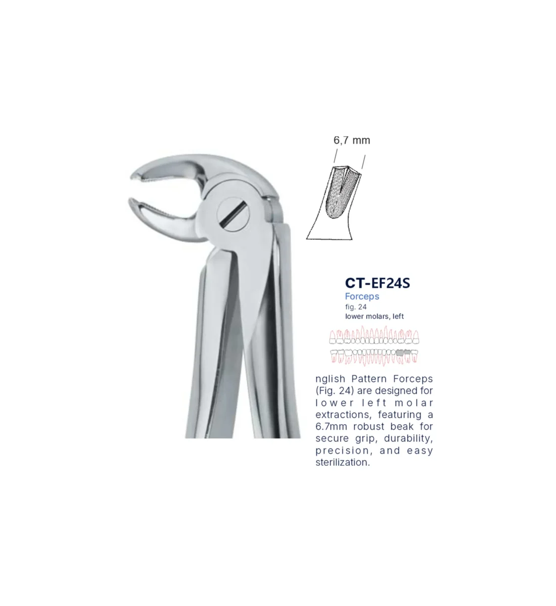 Extraction Forcep fig. 24 with standard handle