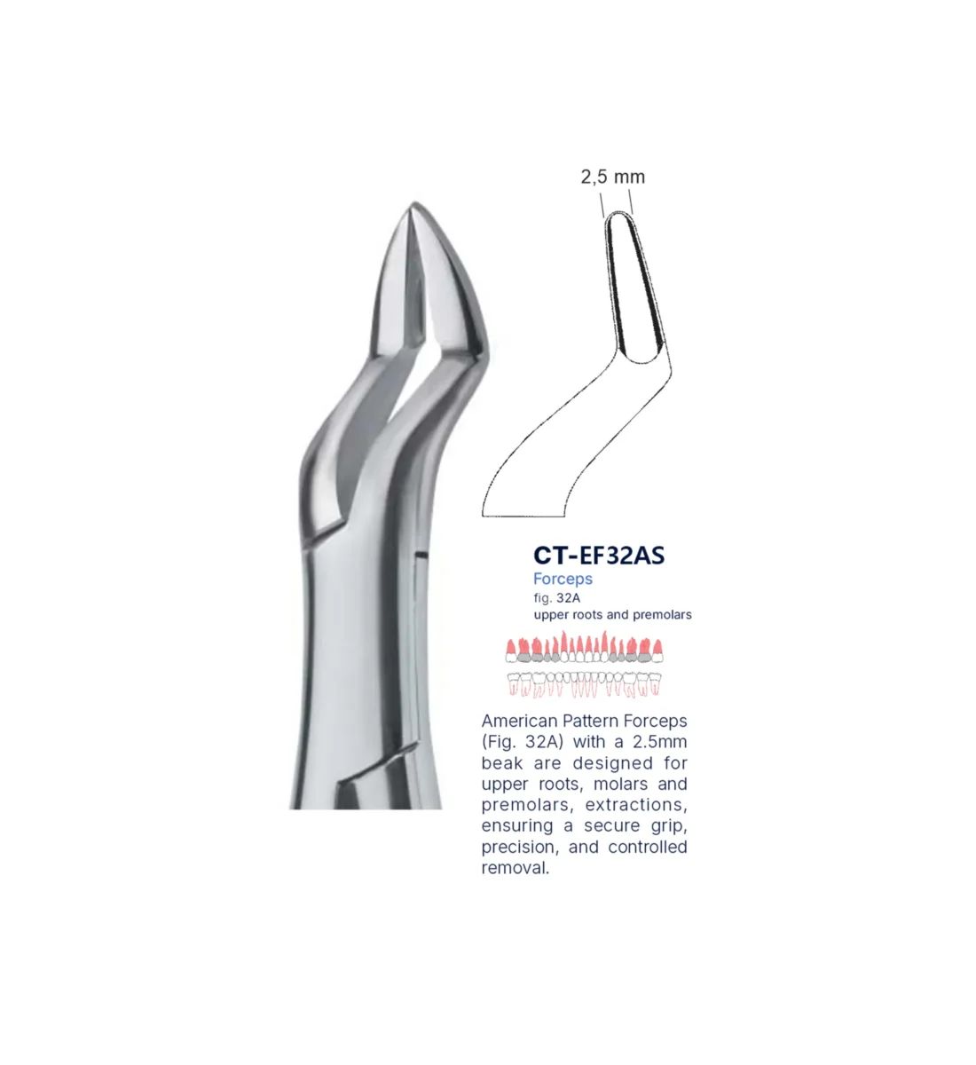 Extraction Forcep fig. 32a with standard handle