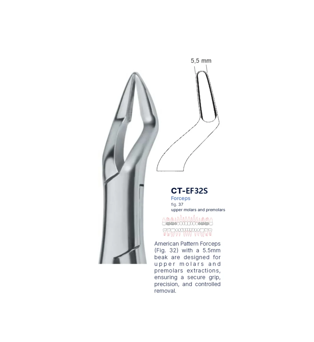 Extraction Forcep fig. 32 with standard handle