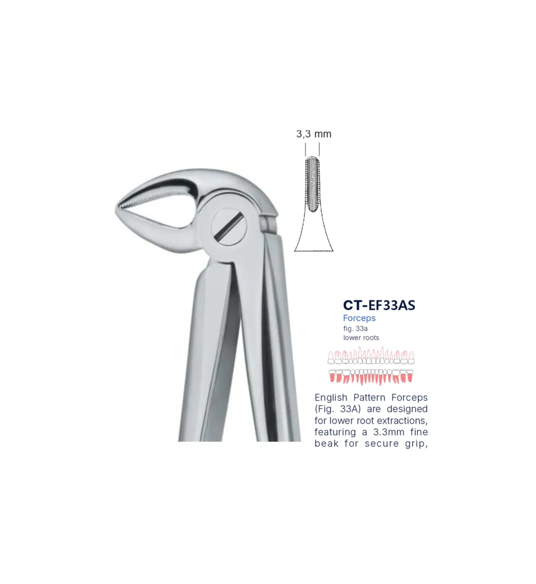 Extraction Forcep fig. 33a with standard handle