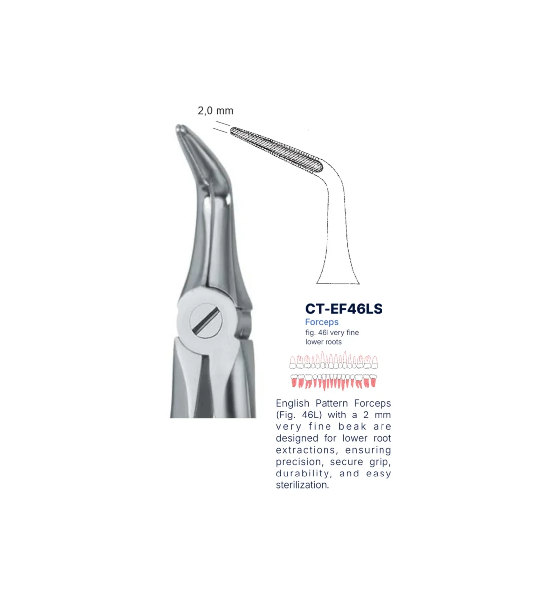 Extraction Forcep fig. 46l with standard handle