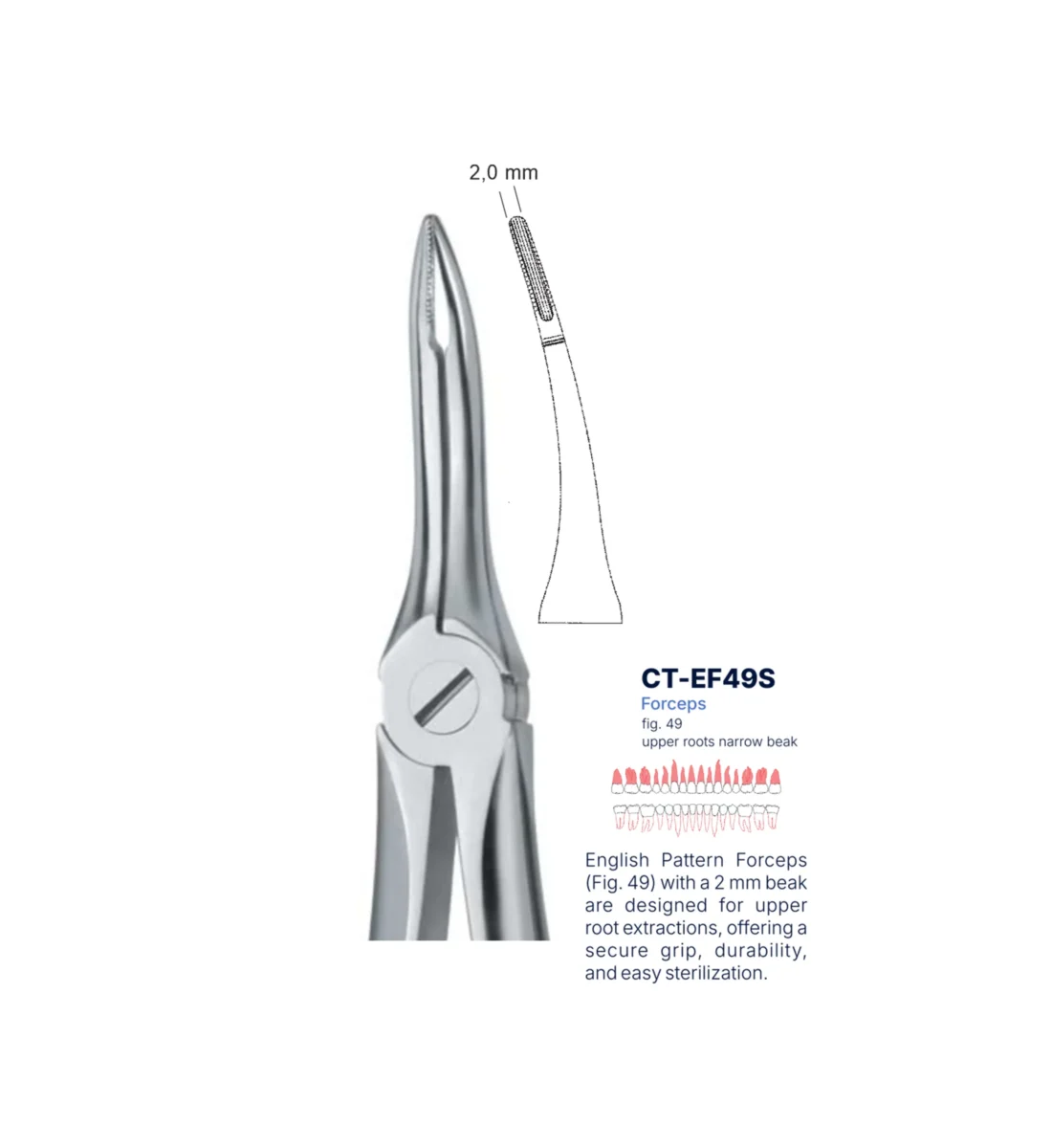 Extraction Forcep fig. 49 with standard handle