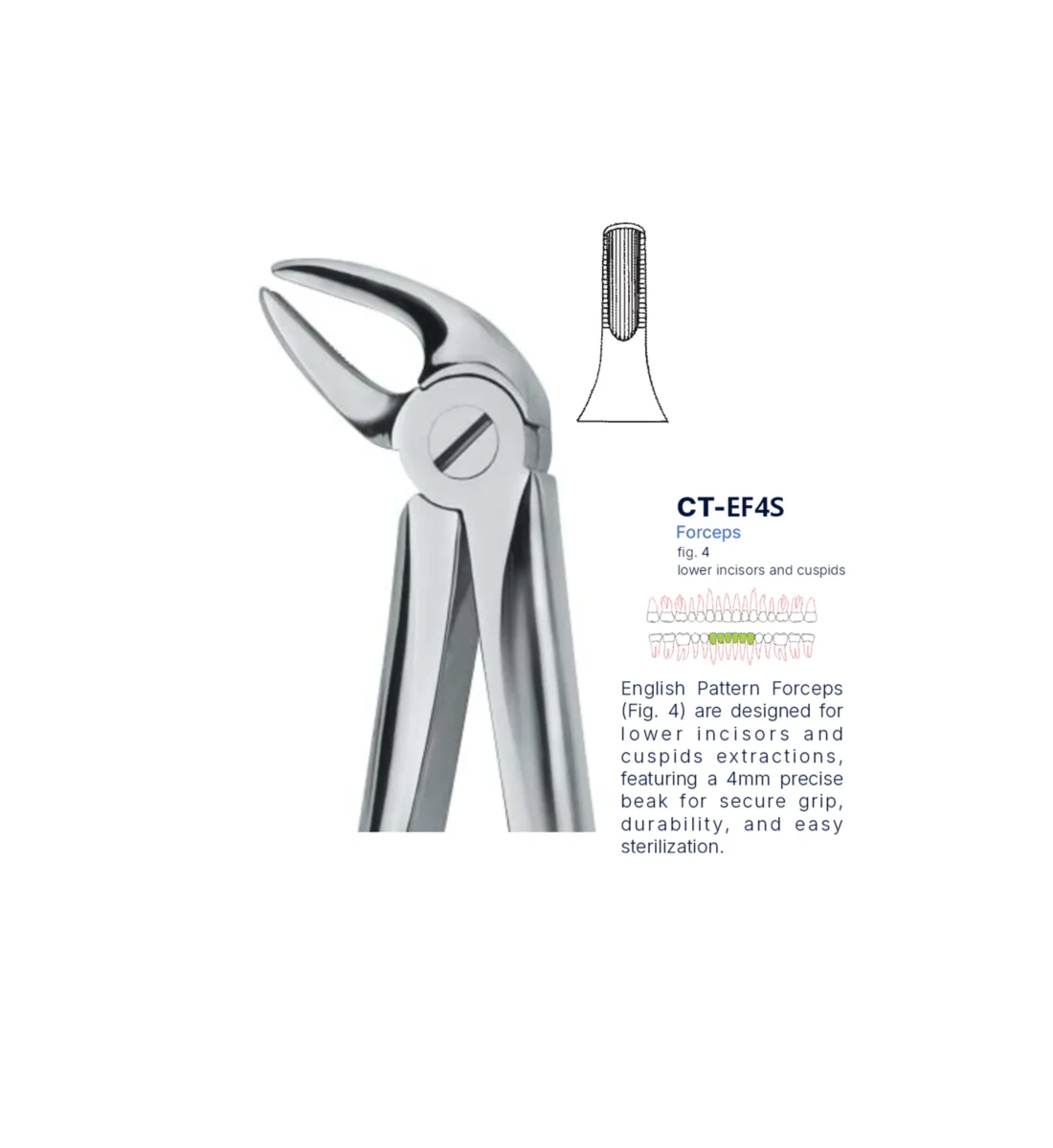 Extraction Forcep fig. 4 with standard handle