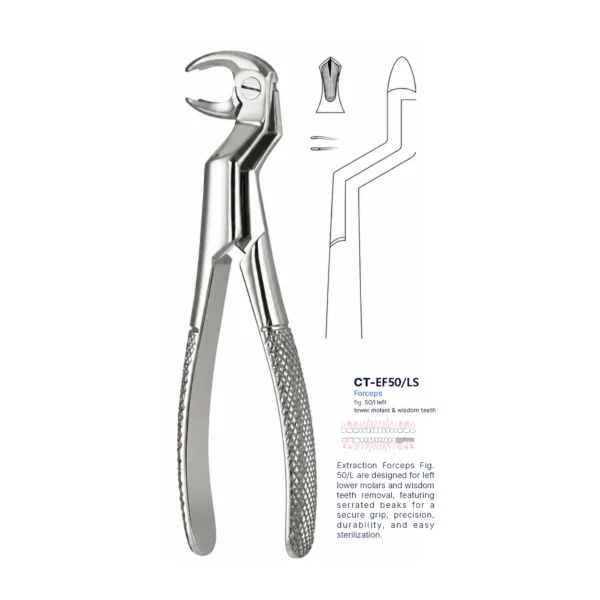Extraction Forcep fig. 50/l with standard handle