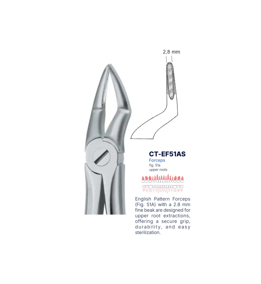 Extraction Forcep fig. 51a with standard handle