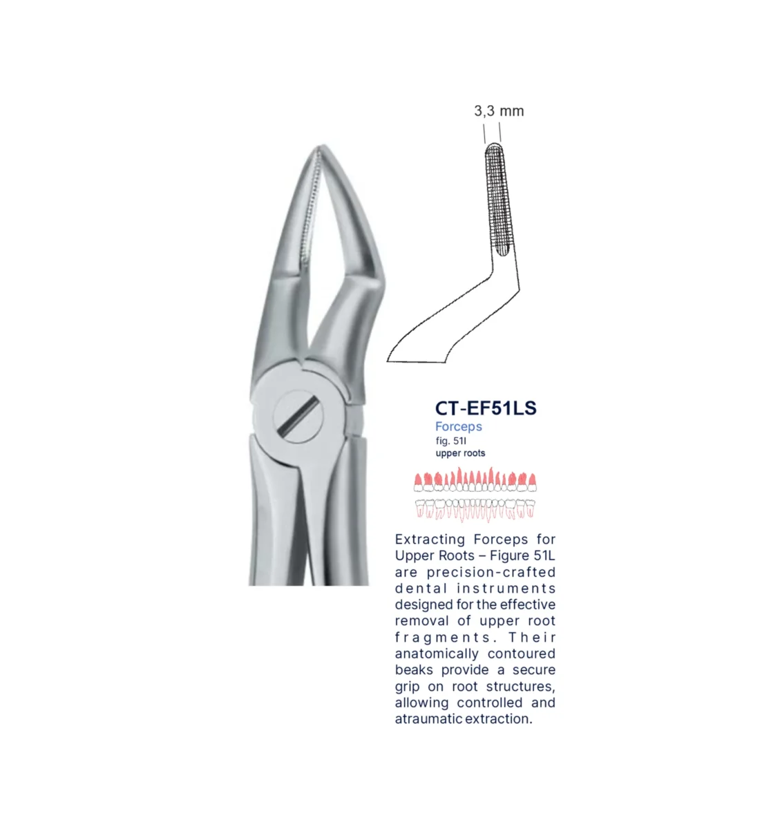 Extraction Forcep fig. 51l with standard handle