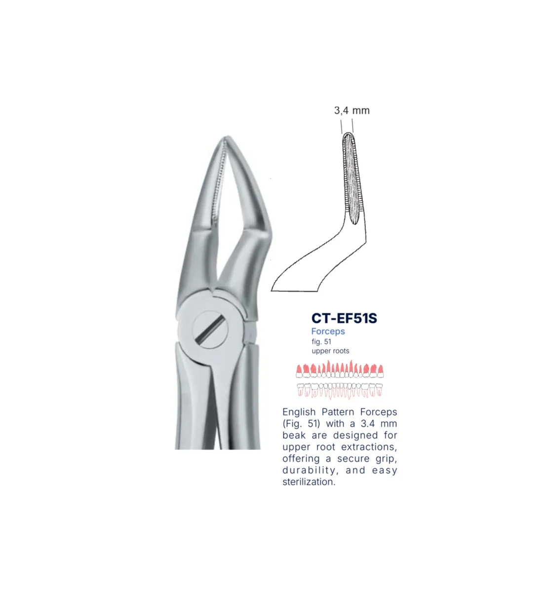 Extraction Forcep fig. 51 with standard handle