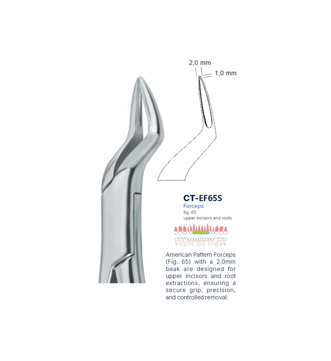 Extraction Forcep fig. 65 with standard handle