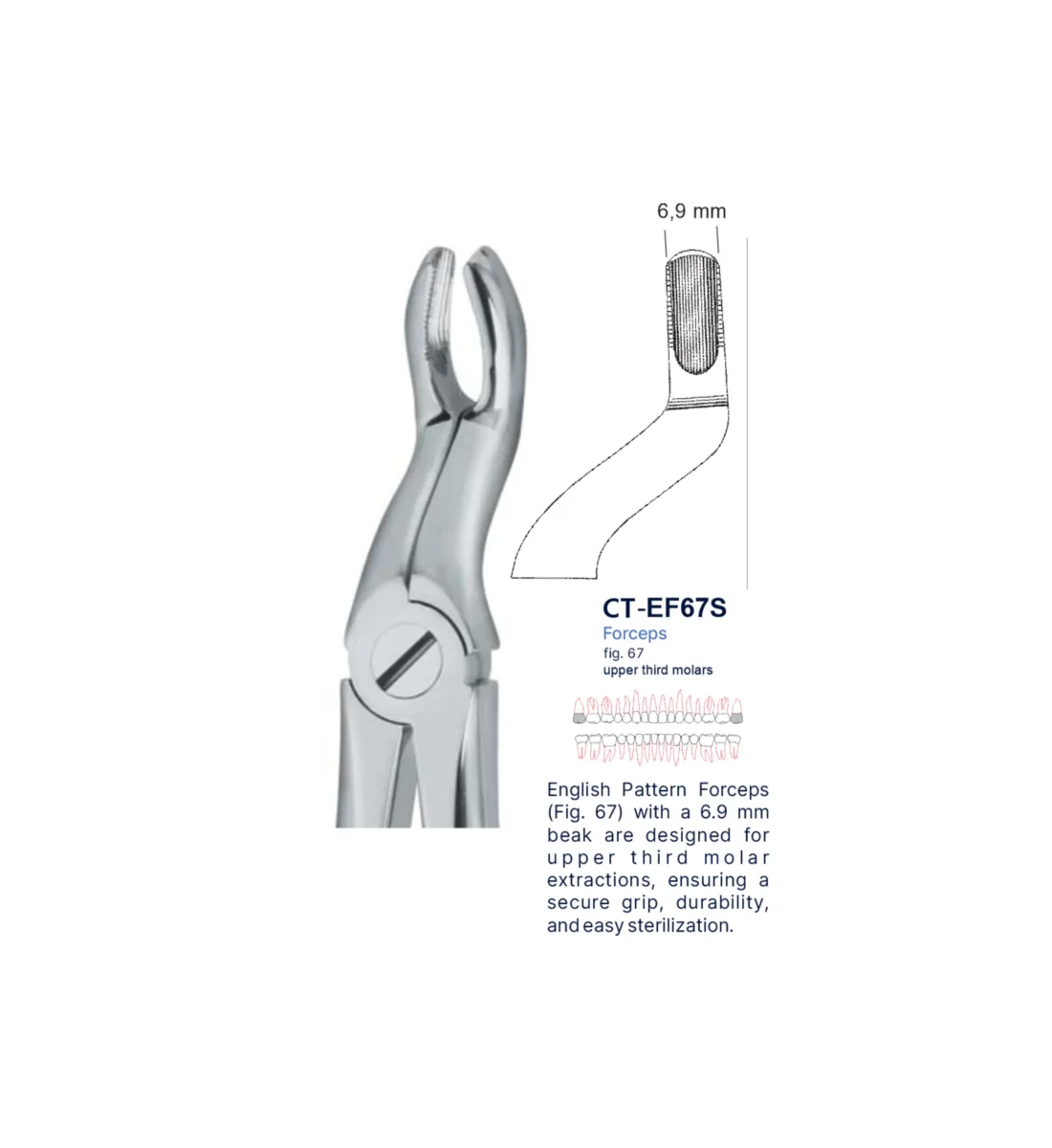 Extraction Forcep fig. 67 with standard handle