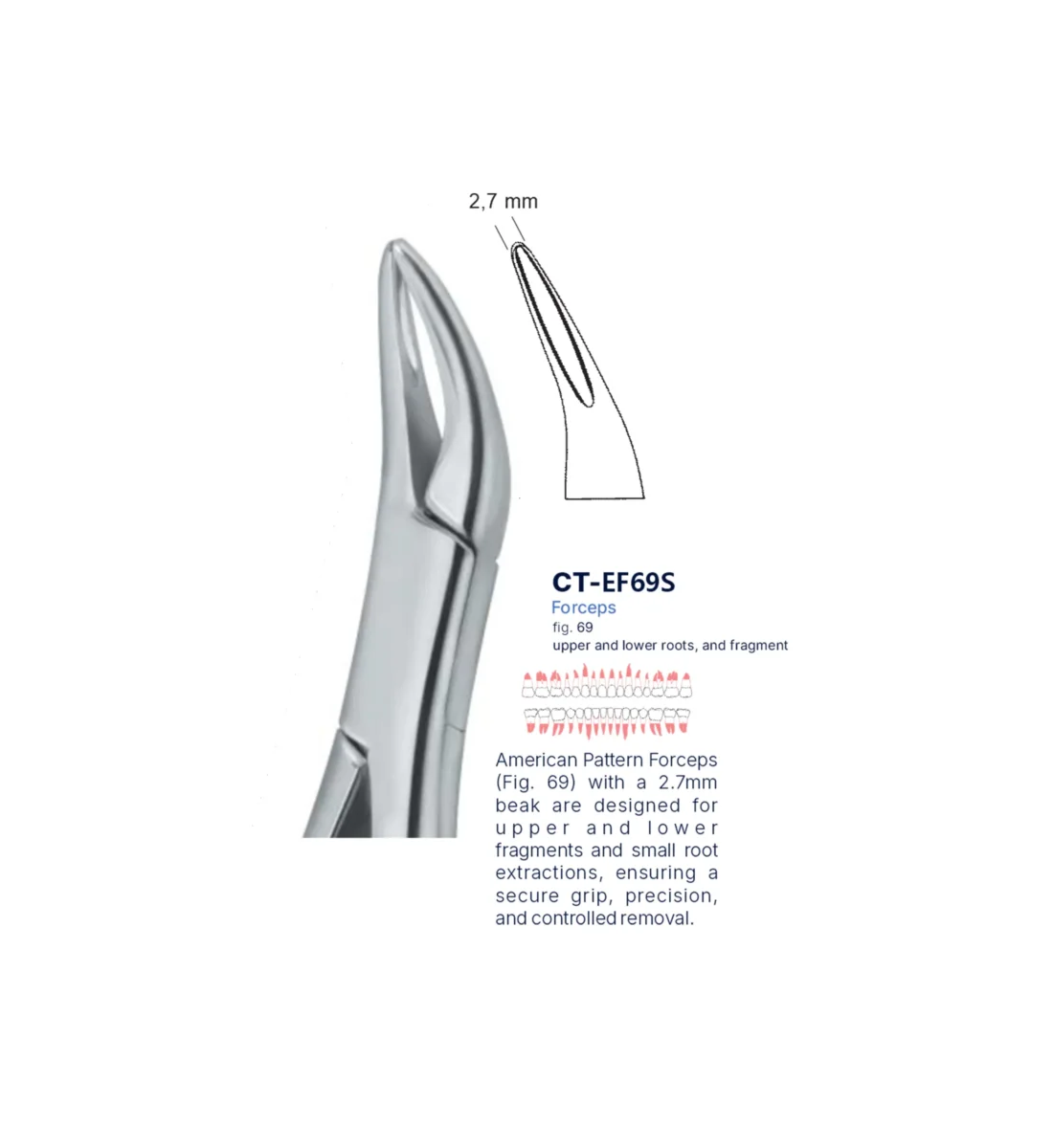Extraction Forcep fig. 69 with standard handle