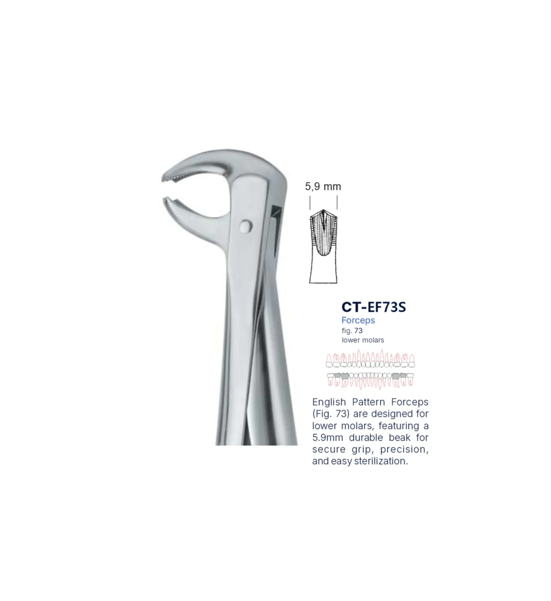 Extraction Forcep fig. 73 with standard handle