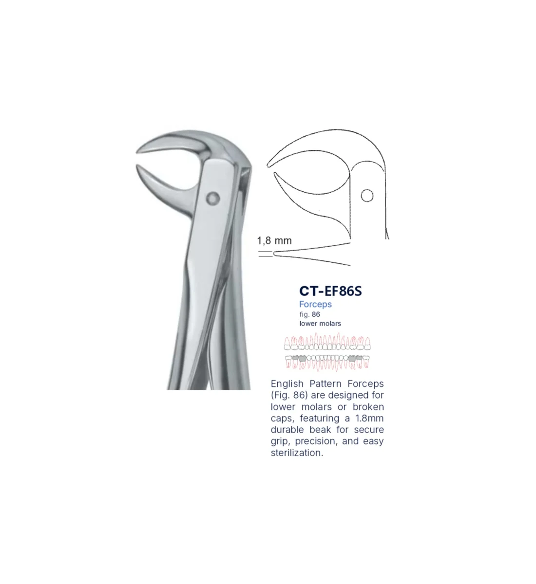 Extraction Forcep fig. 86 with standard handle
