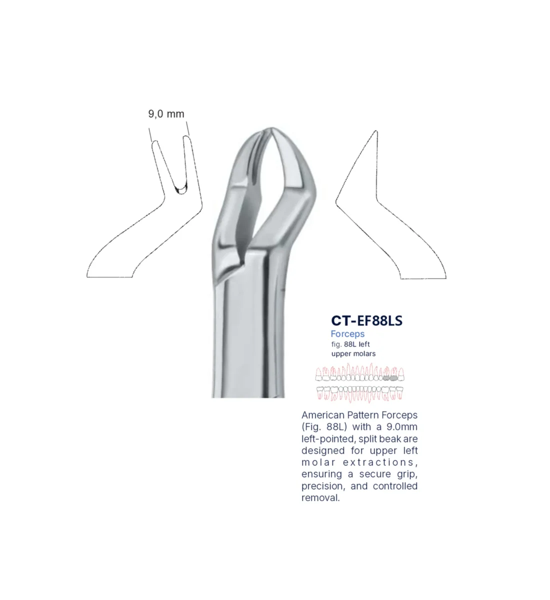 Extraction Forcep fig. 88l with standard handle
