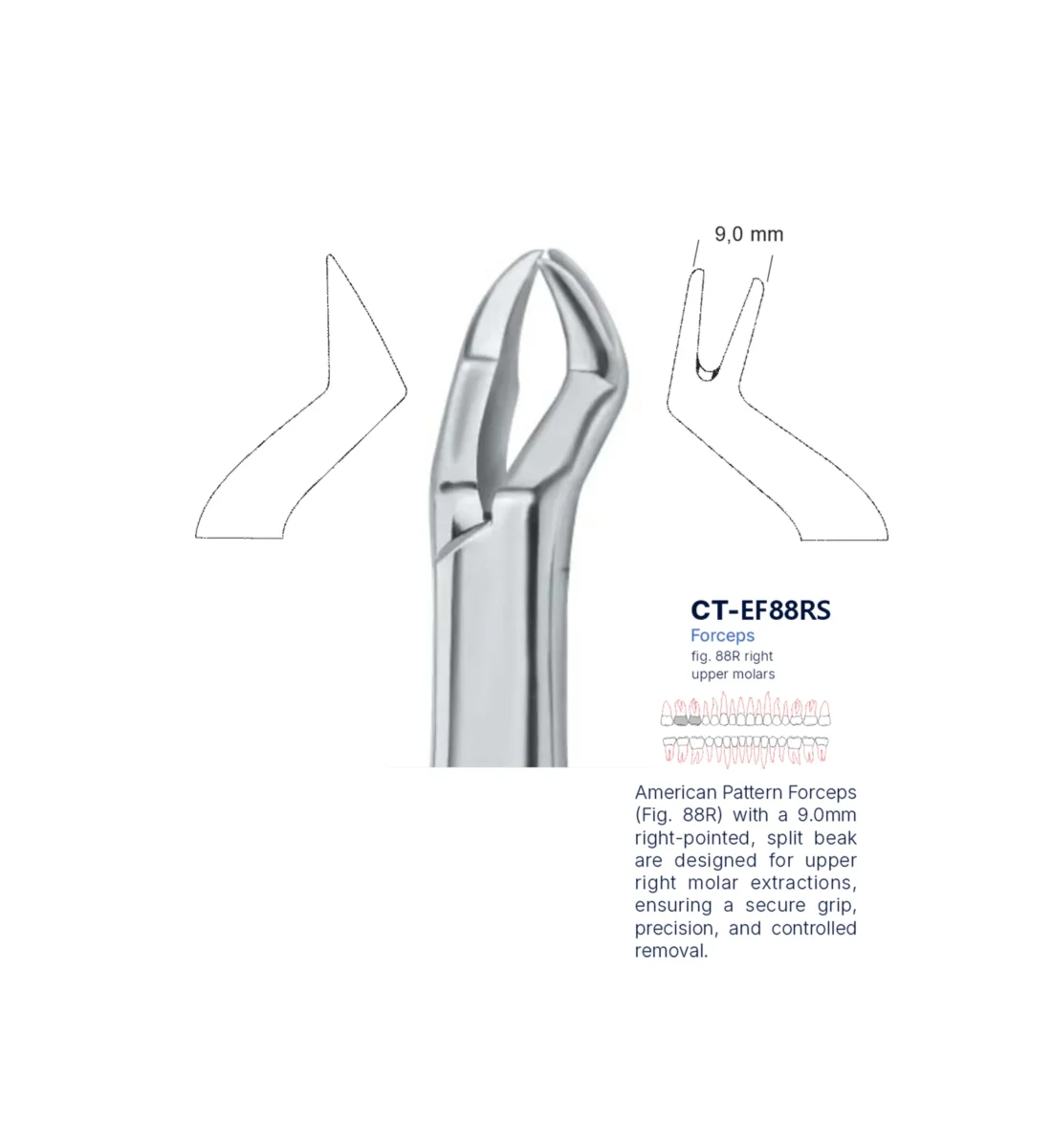 Extraction Forcep fig. 88r with standard handle