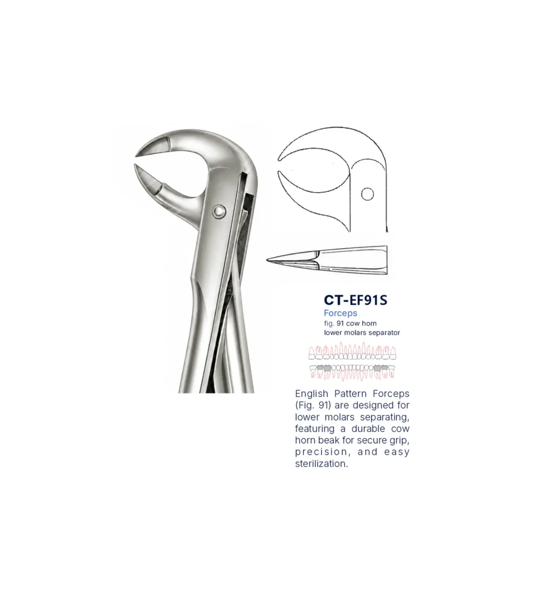 Extraction Forcep fig. 91 with standard handle