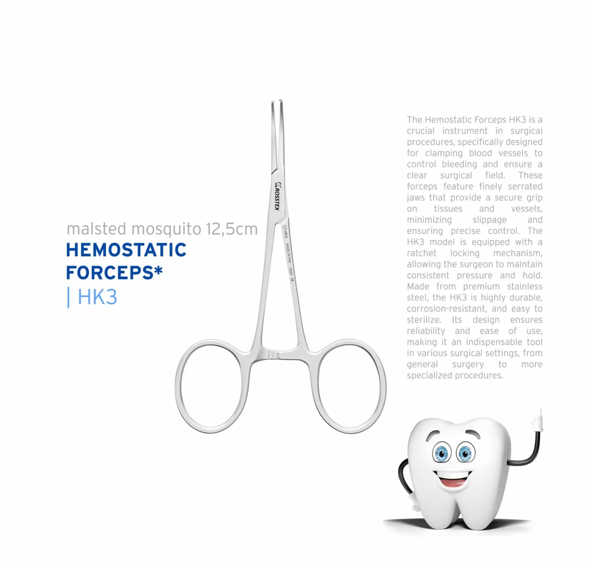 Halsted Mosquito Forcep 12,0cm 1×2 curved
