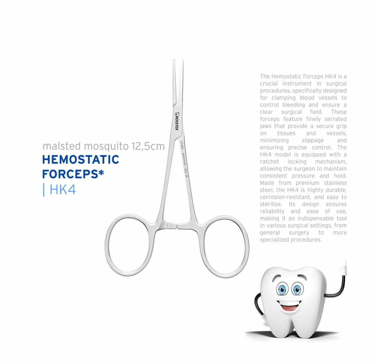 Halsted Mosquito Forcep 12,0cm 1×2 straight
