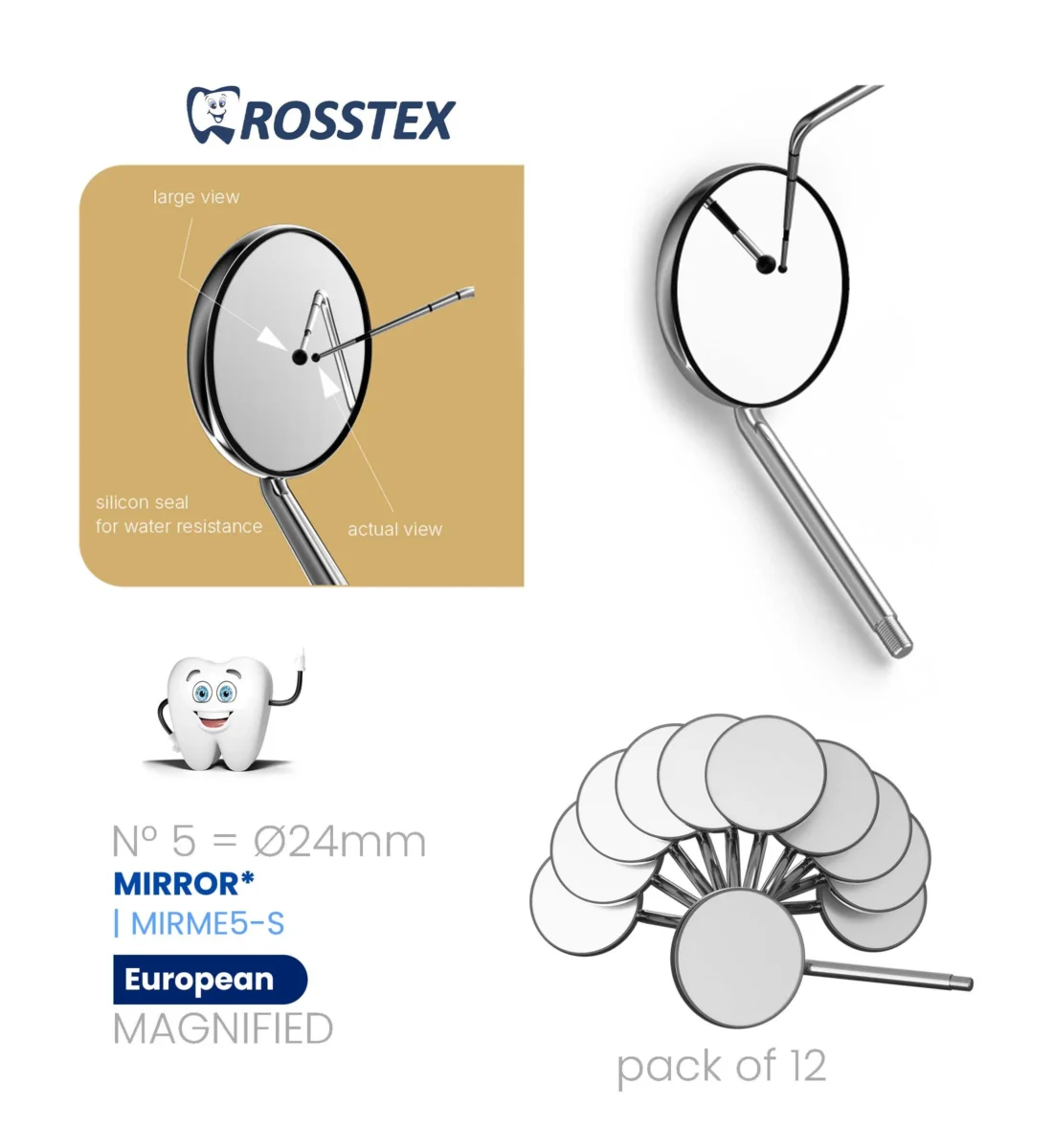 Magnifying european single side (pack of 12)