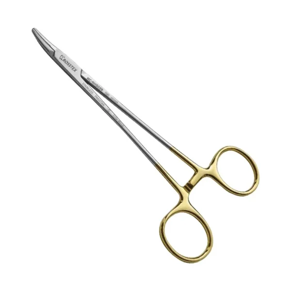 Crile-wood Needle Holder 15,0cm curved t/c