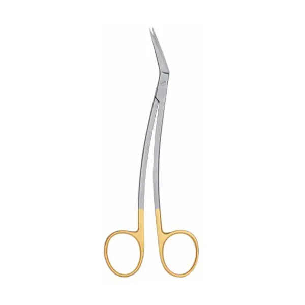 Locklin Scissor 16,0cm angled/serrated t/c